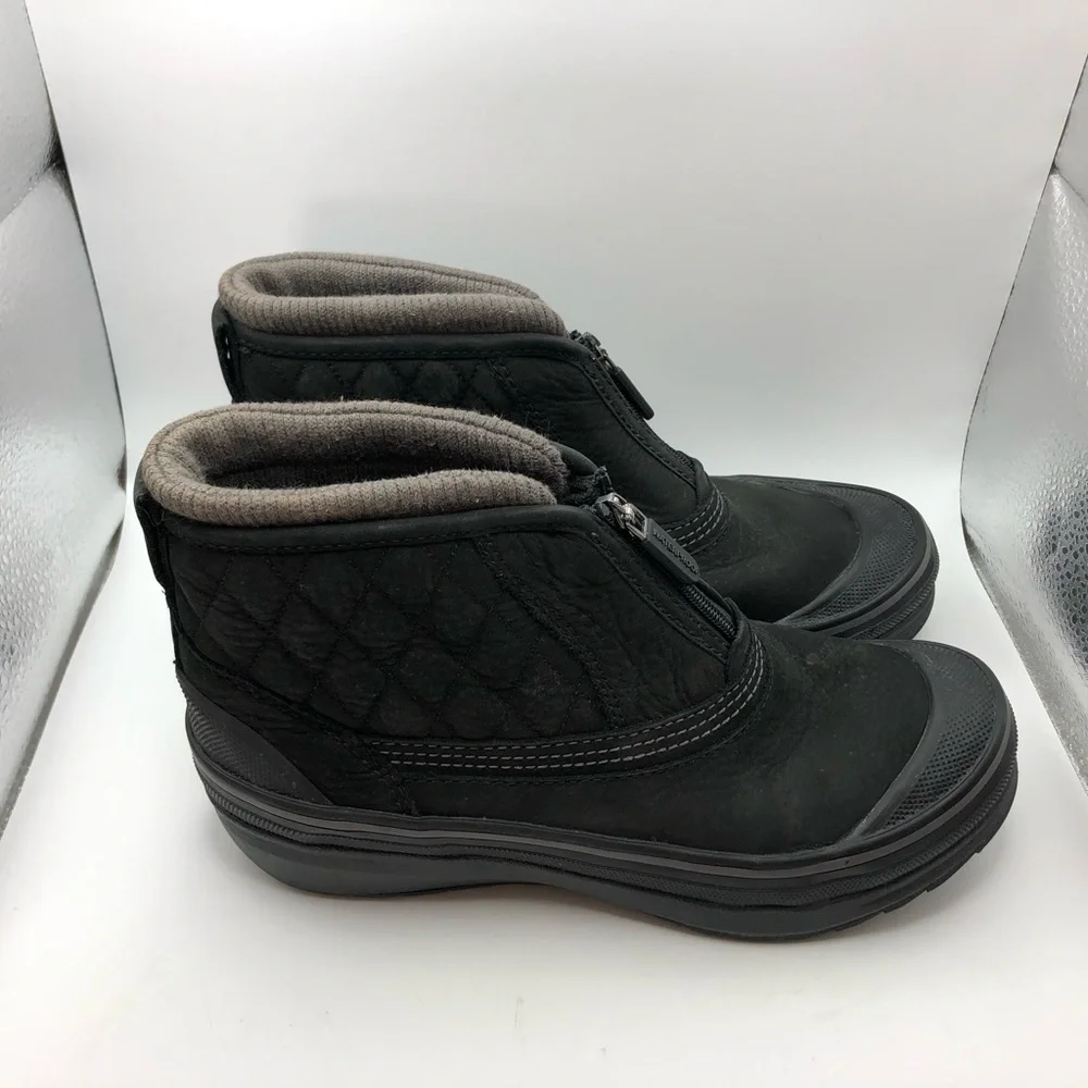 Clarks Black Quilted Winter Zip Ankle Boots